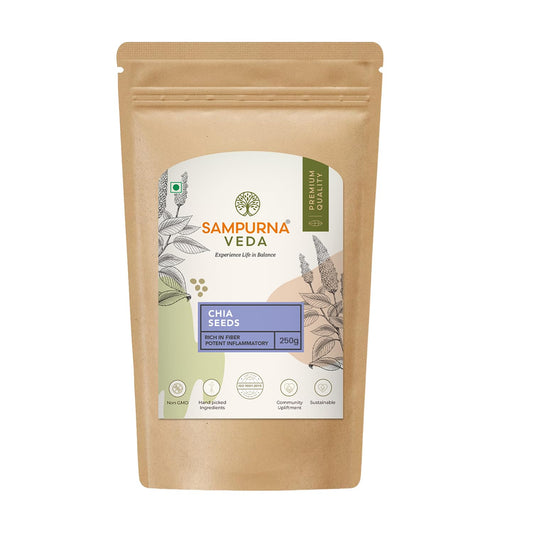 SampurnaVeda Chia Seeds Nutrient-Rich Raw Sabja Seeds