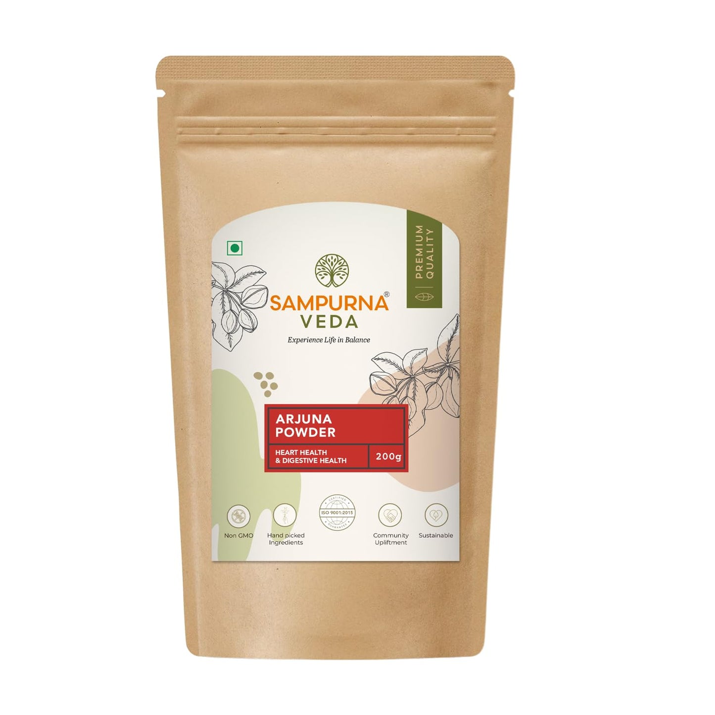 SampurnaVeda 100% Natural Arjun Ki Chaal Powder 100 gm Finely Ground and Additive-Free Arjuna Bark Powder
