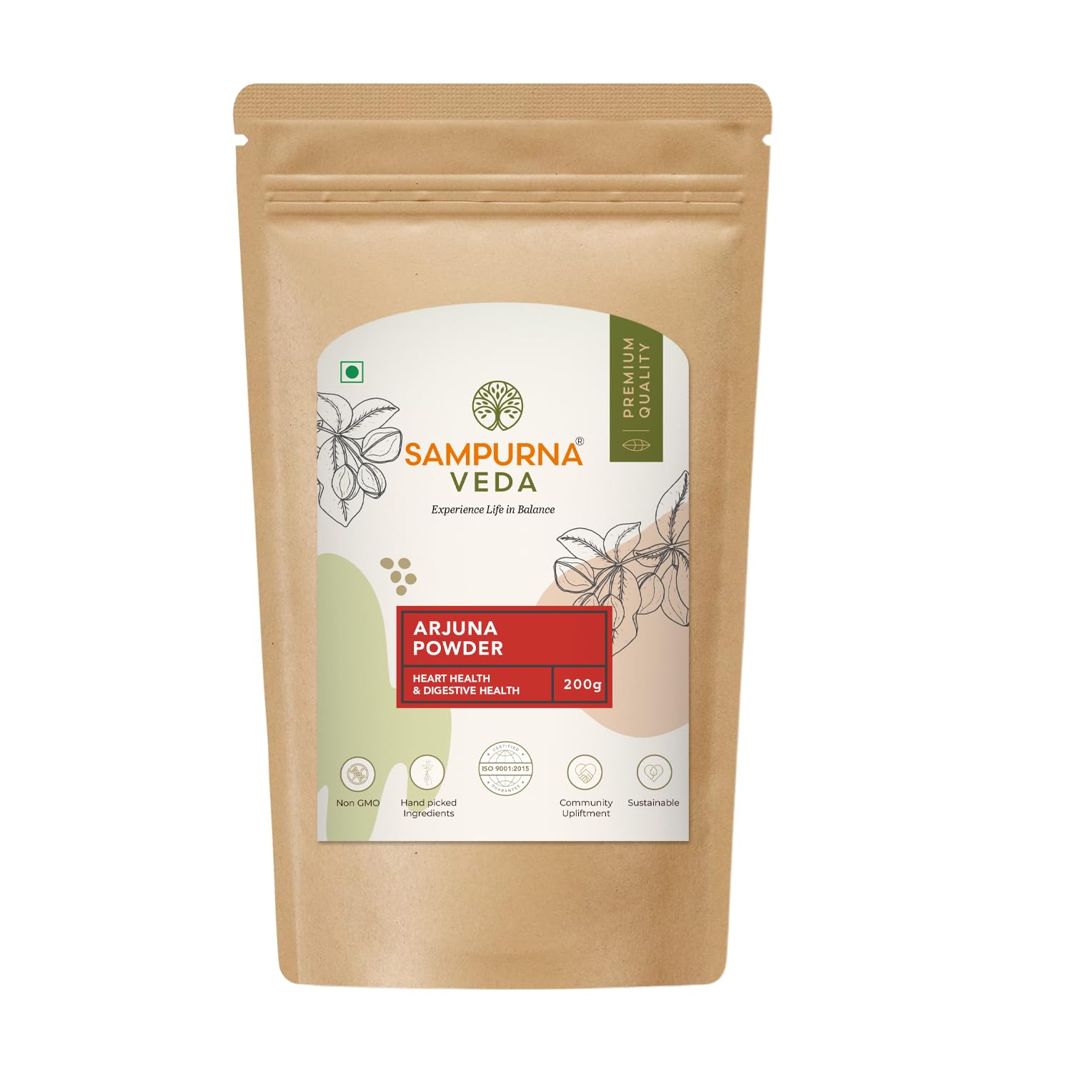 SampurnaVeda 100% Natural Arjun Ki Chaal Powder 100 gm Finely Ground and Additive-Free Arjuna Bark Powder