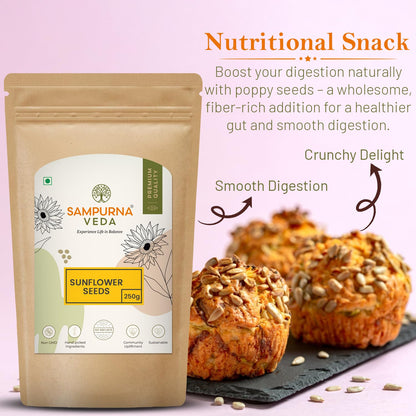 SampurnaVeda 100% Natural Raw Sunflower Seeds 250 gm High in Fibre Preservatives Free Healthy yet Tasty Seeds for Eating