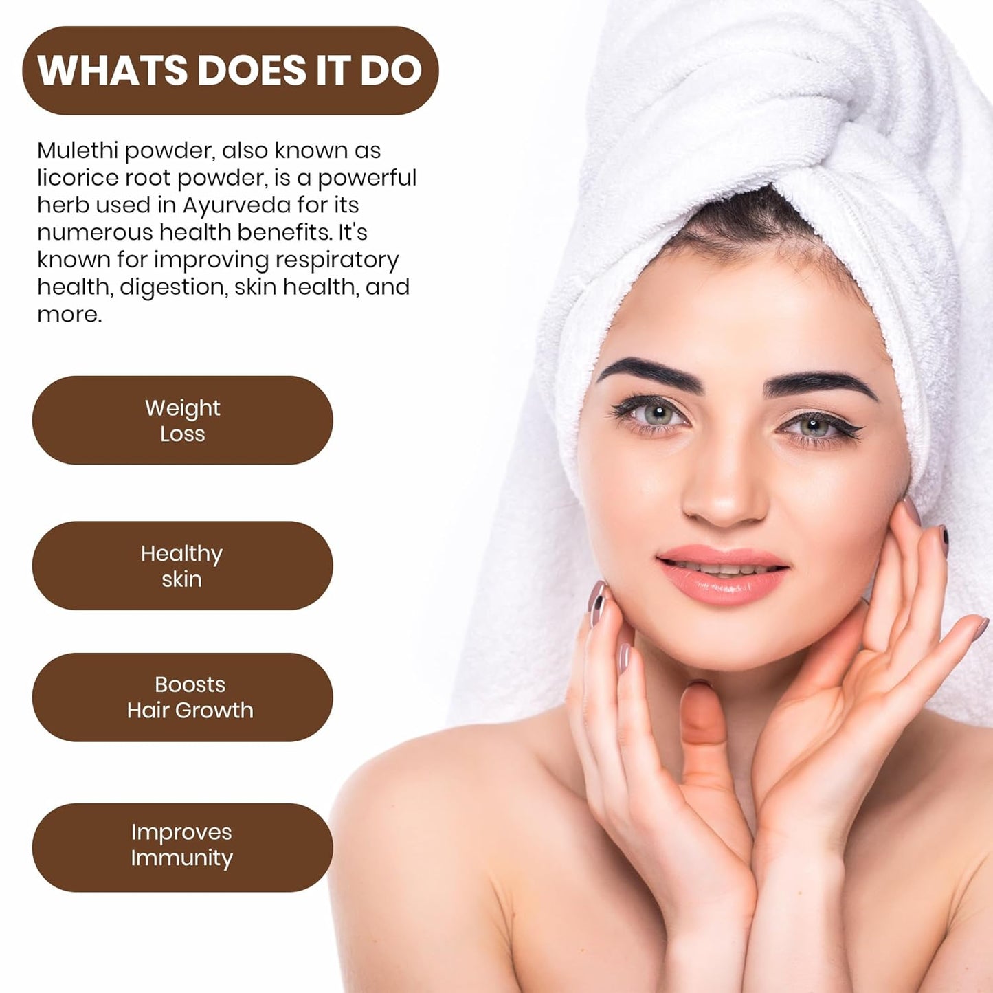 SampurnaVeda Pure Mulethi Powder 250 gm Finely Ground Natural and Additive-Free Licorice Root Powder Ideal for Skin Hair and DIY Recipes