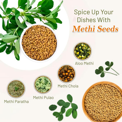 SampurnaVeda Raw Methi Dana Seeds 250 gm Nutrient-Rich Fenugreek Seeds for Cooking Hair Care and Health with No Additives